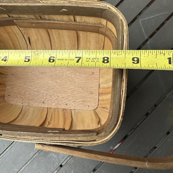 Wooden Woven Baskets Double Handles Rustic Farmhouse Decor Medium and Small - Picture 4 of 16